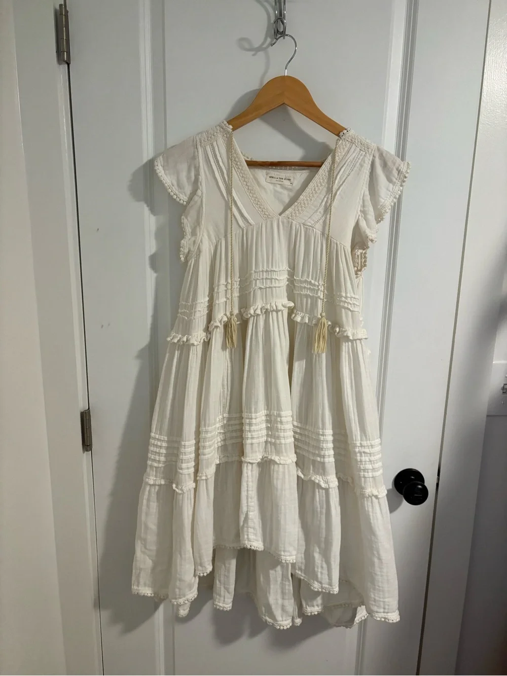SPELL & THE GYPSY COLLECTIVE Hanalei Midi Dress Cotton Gauzy Tiered Size XS